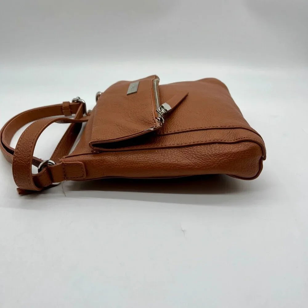 Liz Claiborne Brown Faux Leather Crossbody Purse_3